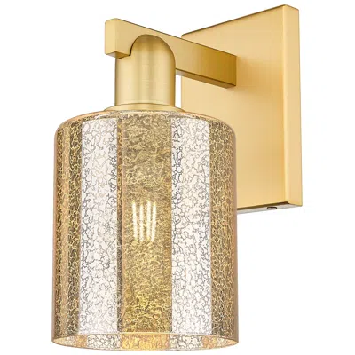 Innovations Lighting Arcadia Cobbleskill 11" High Satin Gold Sconce With Mercury Shade