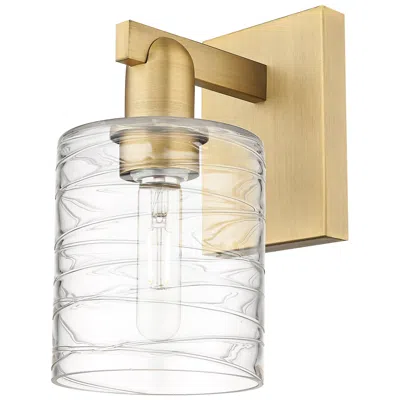 Innovations Lighting Arcadia Cobbleskill 11"h Brushed Brass Sconce With Deco Swirl Shade