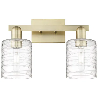 Innovations Lighting Arcadia Cobbleskill 16"w 2 Light Brass Bath Light W/ Deco Swirl Shade