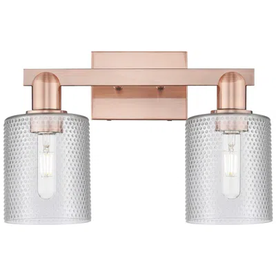 Innovations Lighting Arcadia Cobbleskill 16"w 2 Light Copper Vanity Light With Clear Shade