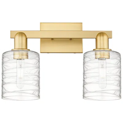Innovations Lighting Arcadia Cobbleskill 16"w 2 Light Gold Vanity Light W/ Deco Swirl Shade