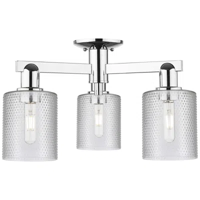 Innovations Lighting Arcadia Cobbleskill 23"w 3 Light Chrome Semi-flush W/ Clear Shade