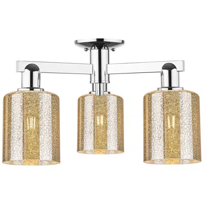 Innovations Lighting Arcadia Cobbleskill 23"w 3 Light Chrome Semi-flush W/ Mercury Shade
