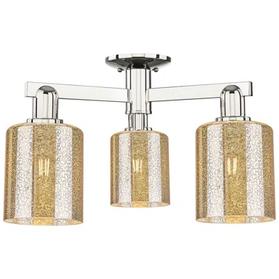 Innovations Lighting Arcadia Cobbleskill 23"w 3-lt Polished Nickel Semi-flush W/ Mercury Shade