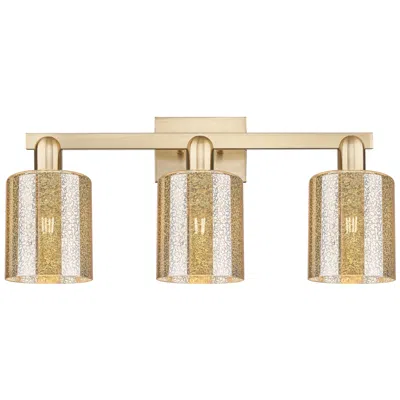Innovations Lighting Arcadia Cobbleskill 24"w 3 Light Bronze Vanity Light W/ Mercury Shade In Gold