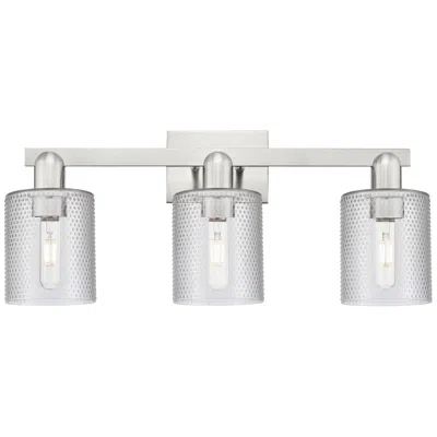 Innovations Lighting Arcadia Cobbleskill 24"w 3 Light Nickel Bath Light W/ Clear Shade