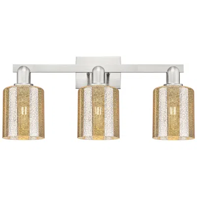 Innovations Lighting Arcadia Cobbleskill 24"w 3 Light Nickel Bath Light W/ Mercury Shade