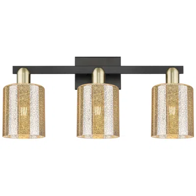 Innovations Lighting Arcadia Cobbleskill 24"w 3-lt Black Brass Bath Light W/ Mercury Shade