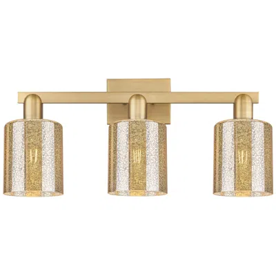 Innovations Lighting Arcadia Cobbleskill 24"w 3-lt Brushed Brass Vanity W/ Mercury Shade In Gold