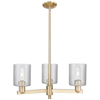 Innovations Lighting Arcadia Cobbleskill 27"w 3 Light Bronze Stem Chandelier W/ Clear Shade