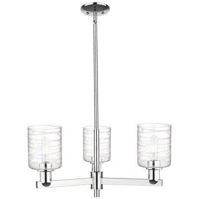 Innovations Lighting Arcadia Cobbleskill 27"w 3-lt Chrome Stem Chandelier W/ Deco Shade