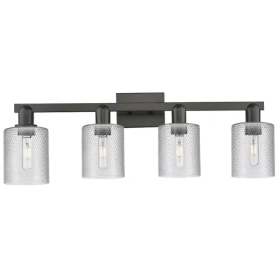 Innovations Lighting Arcadia Cobbleskill 32"w 4 Light Black Vanity Light W/ Clear Shade