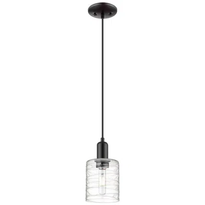 Innovations Lighting Arcadia Cobbleskill 5"w Black Cord Mini Pendant W/ Deco Swirl Shade