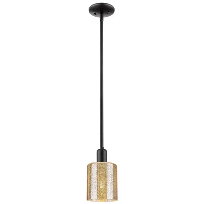 Innovations Lighting Arcadia Cobbleskill 5"w Black Stem Hung Mini Pendant W/ Mercury Shade