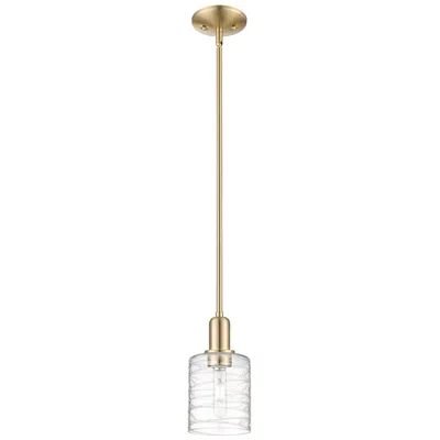 Innovations Lighting Arcadia Cobbleskill 5"w Bronze Stem Mini Pendant W/ Deco Swirl Shade
