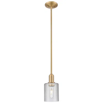 Innovations Lighting Arcadia Cobbleskill 5"w Brushed Brass Stem Mini Pendant W/ Clear Shade In Gold