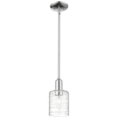 Innovations Lighting Arcadia Cobbleskill 5"w Chrome Stem Mini Pendant W/ Deco Swirl Shade
