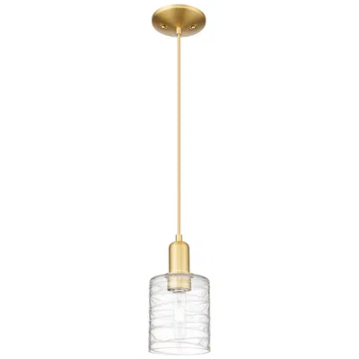 Innovations Lighting Arcadia Cobbleskill 5"w Gold Cord Mini Pendant W/ Deco Swirl Shade