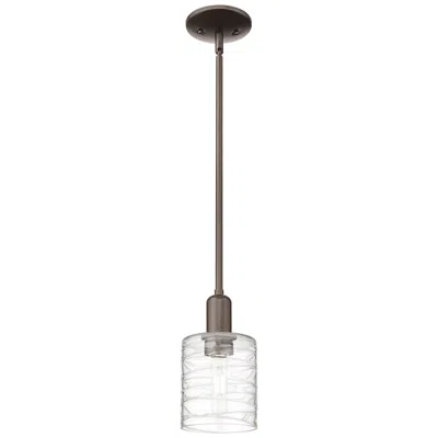 Innovations Lighting Arcadia Cobbleskill 5"w Oiled Bronze Stem Pendant W/ Deco Swirl Shade