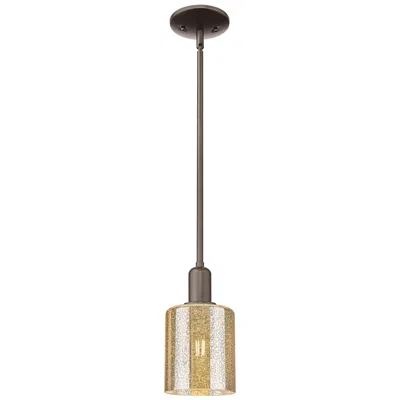 Innovations Lighting Arcadia Cobbleskill 5"w Oiled Bronze Stem Pendant W/ Mercury Shade