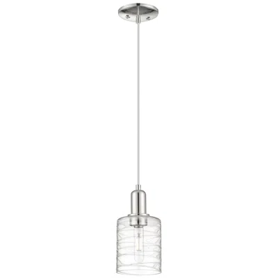 Innovations Lighting Arcadia Cobbleskill 5"w Polished Nickel Cord Pendant W/ Deco Shade