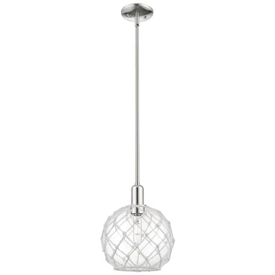 Innovations Lighting Arcadia Farmhouse 10"w Polished Nickel Stem Pendant W/ Clear White Shade