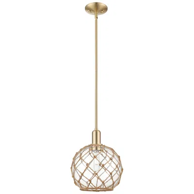Innovations Lighting Arcadia Farmhouse Rope 10"w Bronze Stem Pendant W/ Clear Brown Shade