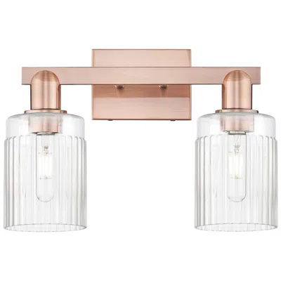 Innovations Lighting Arcadia Hadley 16"w 2 Light Copper Vanity Light With Clear Shade