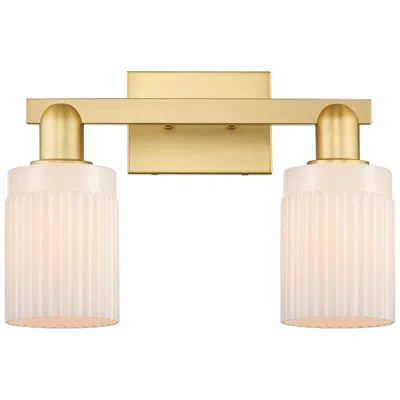 Innovations Lighting Arcadia Hadley 16"w 2 Light Gold Vanity Light W/ Matte White Shade