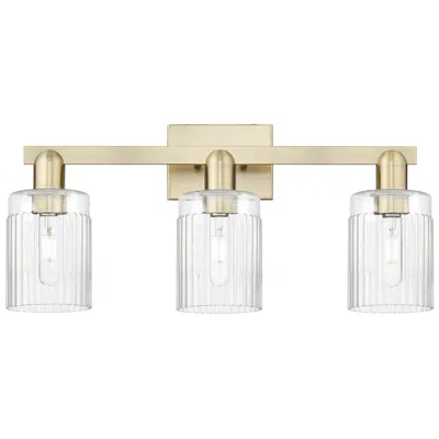 Innovations Lighting Arcadia Hadley 24"w 3 Light Antique Brass Bath Light With Clear Shade
