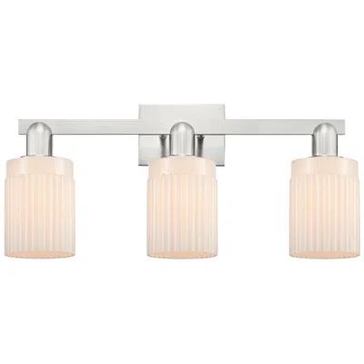 Innovations Lighting Arcadia Hadley 24"w 3 Light Nickel Bath Light W/ Matte White Shade