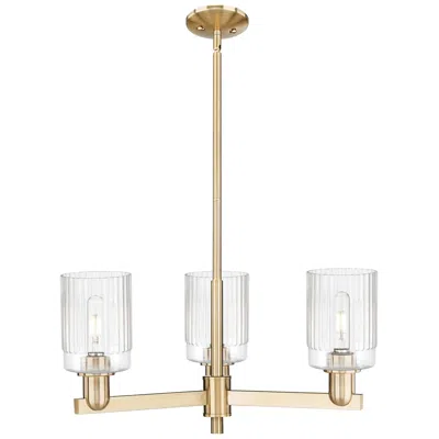 Innovations Lighting Arcadia Hadley 26"w 3 Light Bronze Stem Chandelier W/ Clear Shade