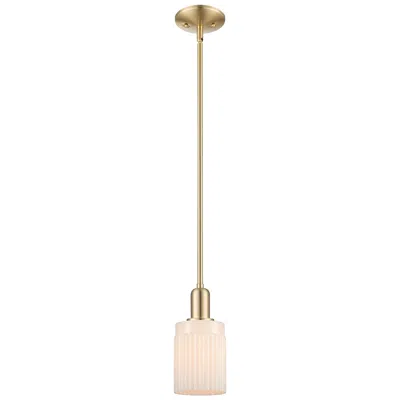 Innovations Lighting Arcadia Hadley 5"w Bronze Stem Mini Pendant W/ Matte White Shade In Gold