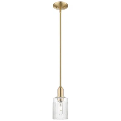 Innovations Lighting Arcadia Hadley 5"w Champagne Bronze Stem Mini Pendant W/ Clear Shade In Gold