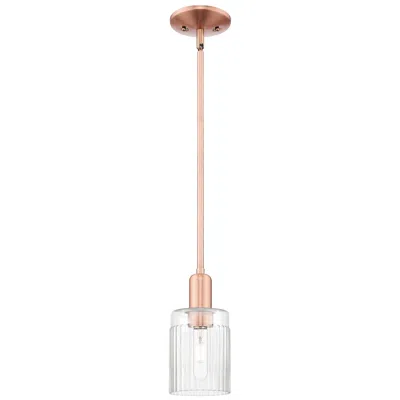 Innovations Lighting Arcadia Hadley 5"w Copper Stem Hung Mini Pendant With Clear Shade