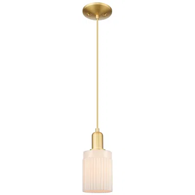 Innovations Lighting Arcadia Hadley 5"w Gold Cord Hung Mini Pendant W/ Matte White Shade
