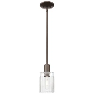 Innovations Lighting Arcadia Hadley 5"w Oiled Bronze Stem Hung Mini Pendant W/ Clear Shade