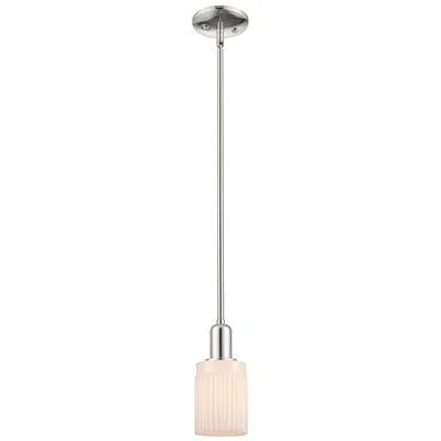 Innovations Lighting Arcadia Hadley 5"w Polished Nickel Stem Pendant W/ Matte White Shade