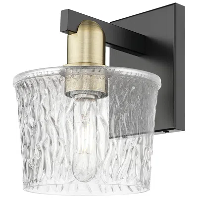 Innovations Lighting Arcadia Niagara 10" High Black Antique Brass Sconce With Clear Shade
