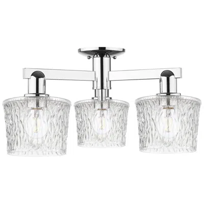 Innovations Lighting Arcadia Niagara 24"w 3 Light Polished Nickel Semi-flush W/ Clear Shade