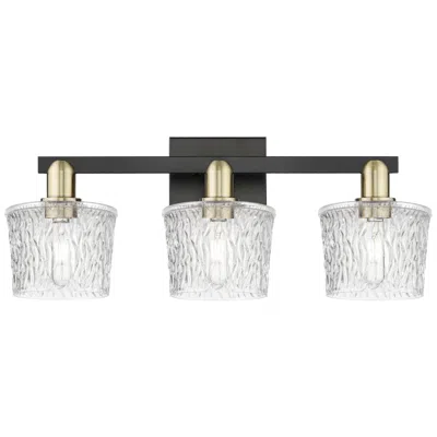 Innovations Lighting Arcadia Niagara 26"w 3 Light Black Brass Vanity Light W/ Clear Shade