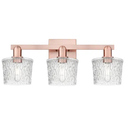 Innovations Lighting Arcadia Niagara 26"w 3 Light Bronze Vanity Light W/ Clear Shade In Pink
