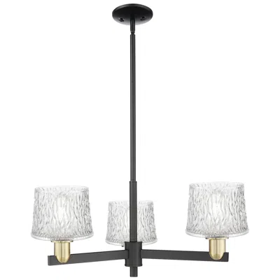 Innovations Lighting Arcadia Niagara 28"w 3-lt Black Brass Stem Chandelier W/ Clear Shade
