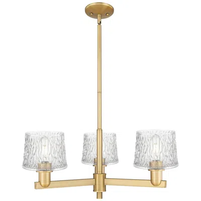 Innovations Lighting Arcadia Niagara 28"w 3-lt Brushed Brass Stem Chandelier W/ Clear Shade