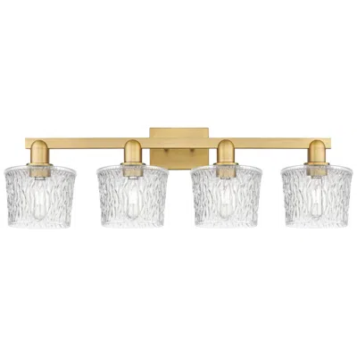 Innovations Lighting Arcadia Niagara 34"w 4 Light Brushed Brass Vanity Light W/ Clear Shade