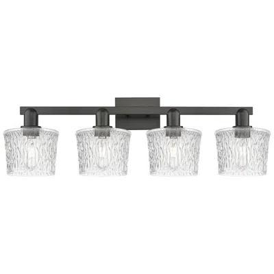 Innovations Lighting Arcadia Niagara 34"w 4 Light Matte Black Vanity Light With Clear Shade