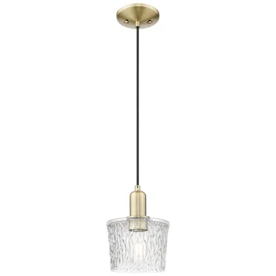 Innovations Lighting Arcadia Niagara 7"w Brass Cord Hung Mini Pendant With Clear Shade