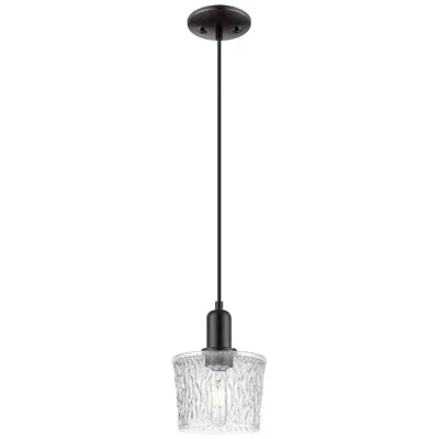 Innovations Lighting Arcadia Niagara 7"w Matte Black Cord Hung Mini Pendant W/ Clear Shade