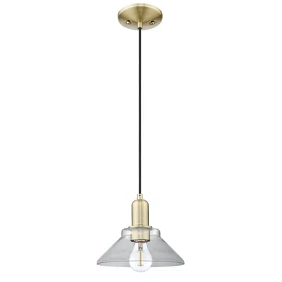 Innovations Lighting Arcadia Orwell 8"w Brass Cord Hung Mini Pendant With Clear Shade