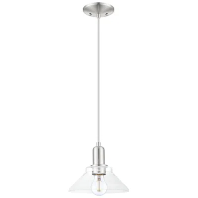 Innovations Lighting Arcadia Orwell 8"w Brushed Nickel Cord Mini Pendant W/ Clear Shade In Gray
